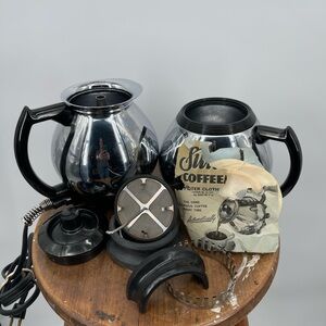 Vintage Sunbeam Stainless Steel and Black Coffee Percolator C30